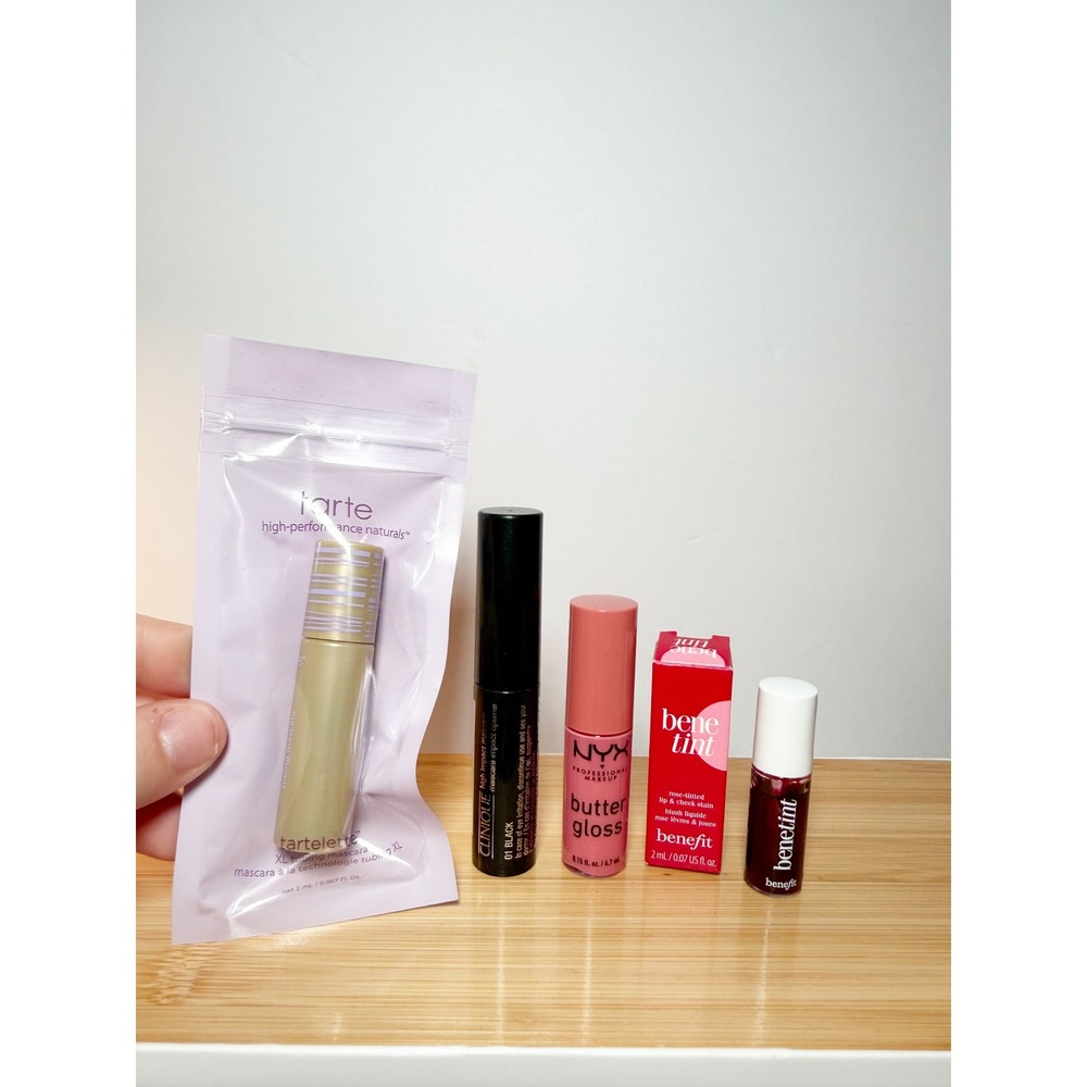 Makeup Bundle Tarte Clinique Mascara NYX Butter Gloss Benefit Benetint Mini Set